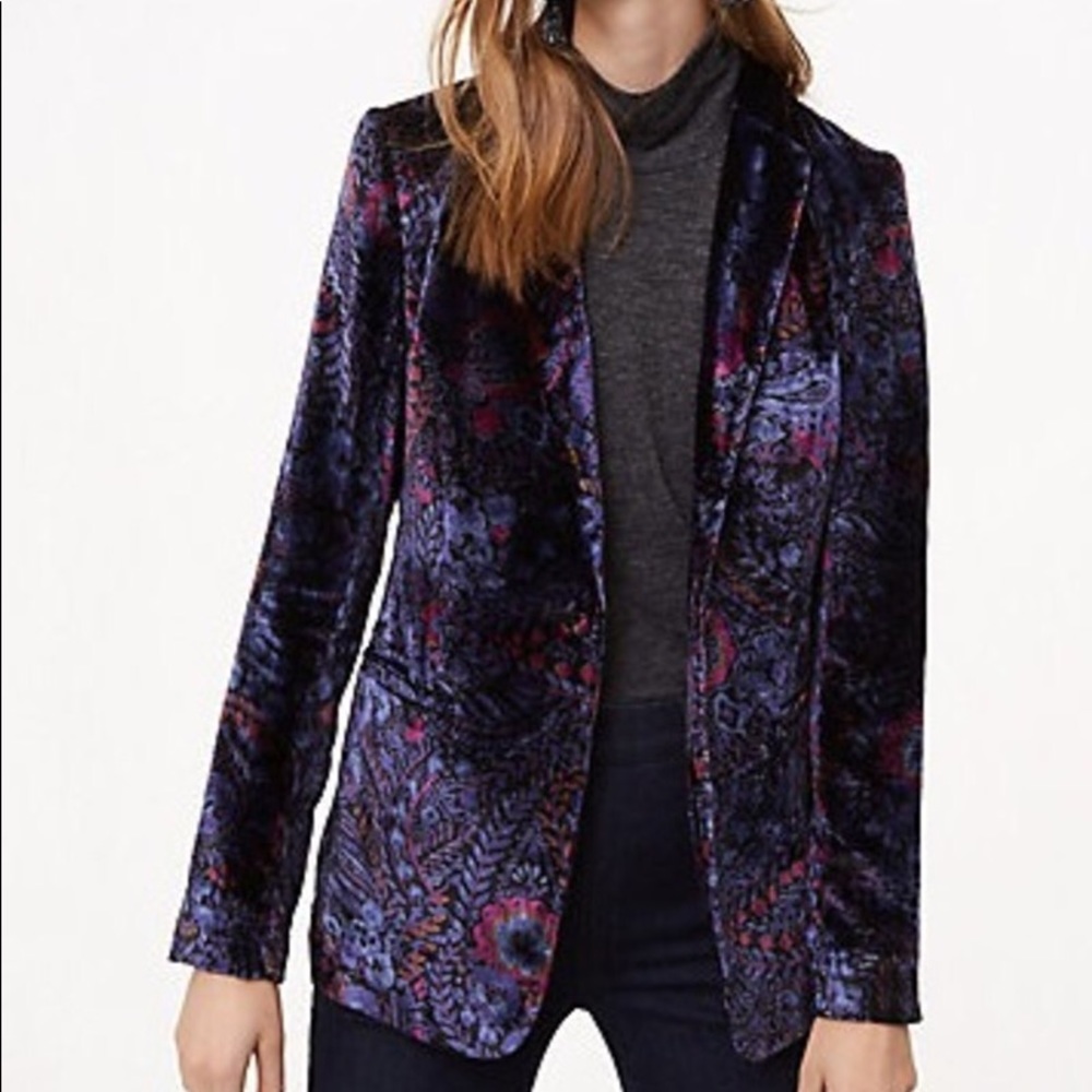 LOFT Velvet Paisley Blazer